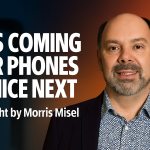 Digital illustration of Morris Misel observing a morphing world map showing population and power shifting toward Africa and Asia. Text overlay reads: ‘The Interface Is Dead. The Outcome Is Everything.’