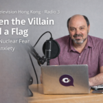 Morris Misel speaking on Radio Television Hong Kong Radio 3 about how James Bond films reveal shifting global fears from Cold War nuclear threats to AI and cyber risk.